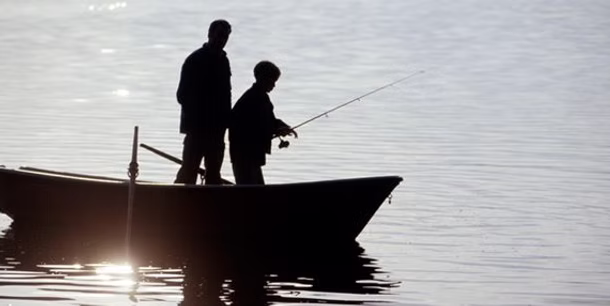 Father and son fishing